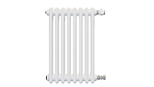 2 ряда колонок Радиатор трубчатый КЗТО Batarìa 2-500-8 сек. подключение боковое универсальное, цвет:  белый (глянцевый)