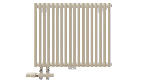 Радиатор трубчатый КЗТО Гармония А20 1-1000-10 сек. подключение нижнее левостороннее без термоклапана, цвет: белый (глянцевый)