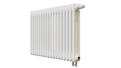 Радиатор трубчатый КЗТО Batarìa 3-500-18 сек. подключение нижнее, цвет:  белый (глянцевый) фото 3