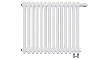 2 ряда колонок Радиатор трубчатый КЗТО Batarìa 2-500-14 сек. подключение нижнее, цвет:  белый (глянцевый)