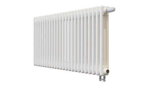 Радиатор трубчатый КЗТО Batarìa 3-500-24 сек. подключение нижнее, цвет:  белый (глянцевый) фото 3