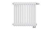 3 ряда колонок Радиатор трубчатый КЗТО Batarìa 3-500-12 сек. подключение нижнее, цвет:  белый (глянцевый)